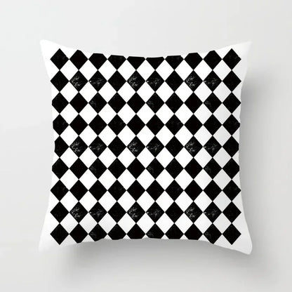 Pillow Cover - Modern Nordic Geometric Black White Design