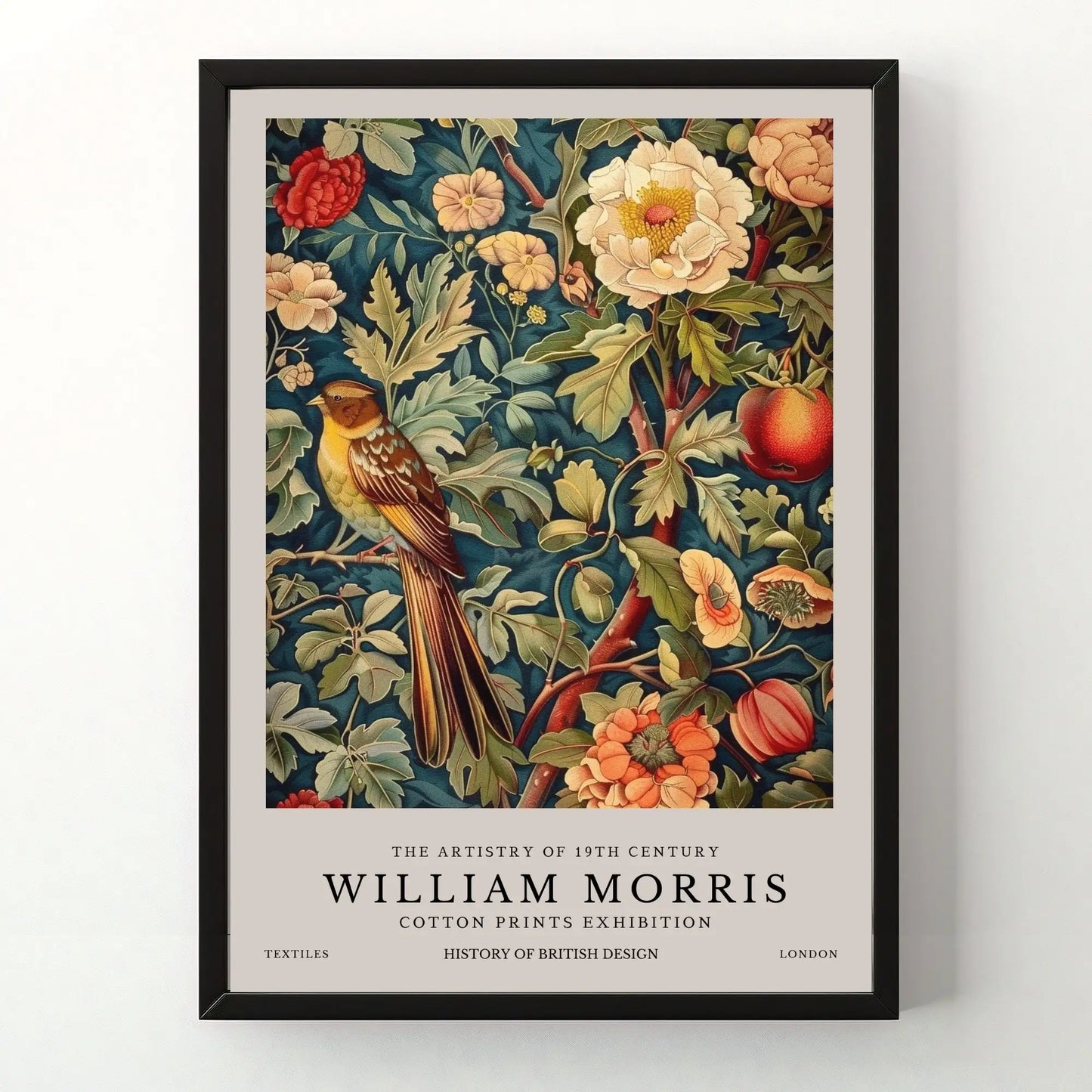 William Morris Flower Animals Wall Art Canvas Print