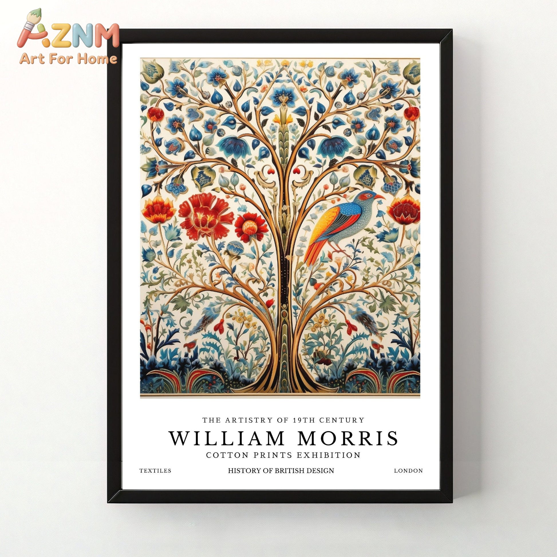 William Morris Flower Animals Wall Art Canvas Print