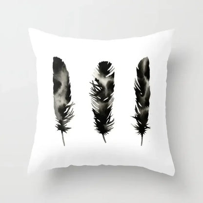 Pillow Cover - Modern Nordic Geometric Black White Design