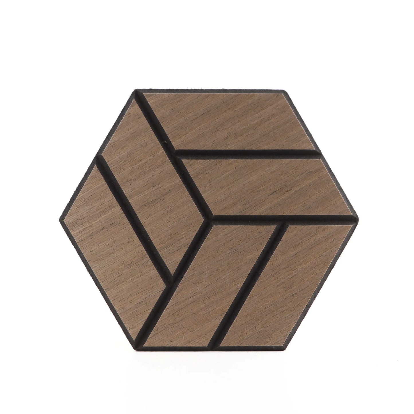 Polyester Soundproof Panels - Wood Grain Hexagonal Acoustic Decor