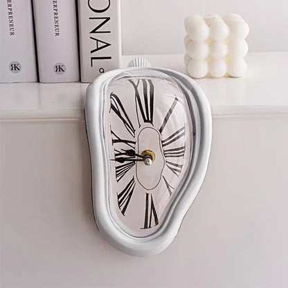 2024 New Novel Surreal Melting Distorted Wall Clocks Surrealist Salvador Dali Style Wall Watch Decoration Gift Home Garden