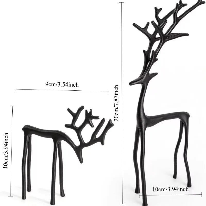 1pc European Style  Deer Statue Home Decor Entrance Christmas Ornaments Durable Plastic Miniature Model Living Room Ornament