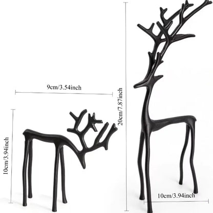 1pc European Style  Deer Statue Home Decor Entrance Christmas Ornaments Durable Plastic Miniature Model Living Room Ornament