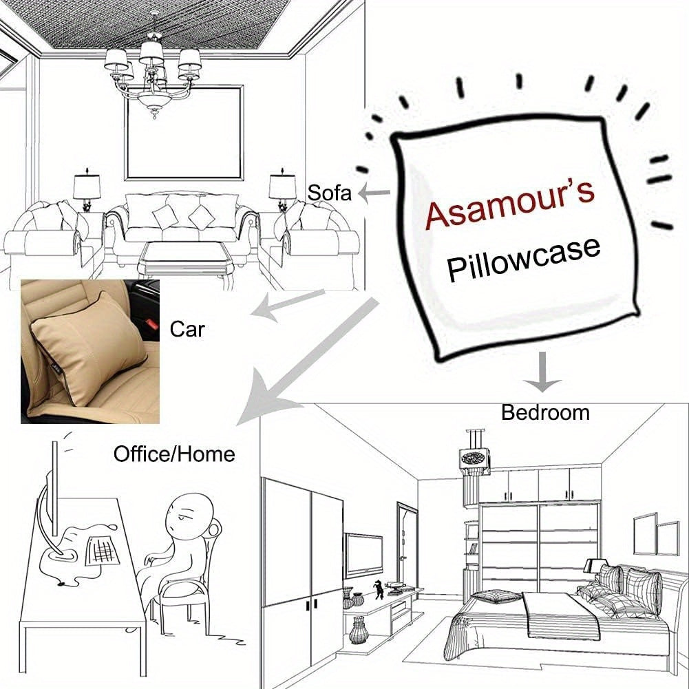 Throw Pillows Covers: Geometric Leaves Cushion Cover - Light Brown Home Decor