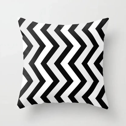 Pillow Cover - Modern Nordic Geometric Black White Design