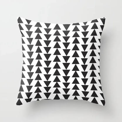 Pillow Cover - Modern Nordic Geometric Black White Design