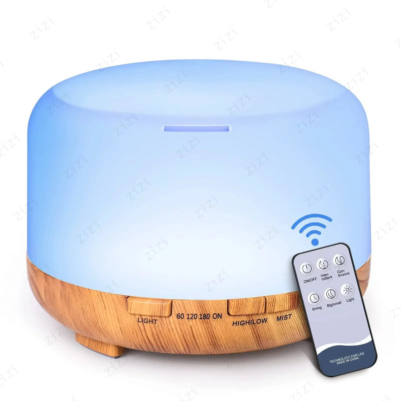 500ML Ultrasonic Ion Humidifier with Color Light & USB