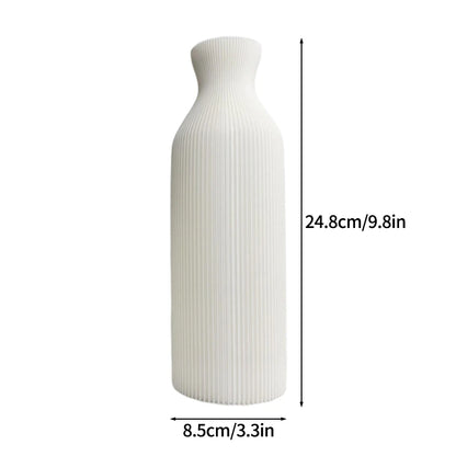 3D Printed Minimalist Flower Vase - White Pampas Grass Decor