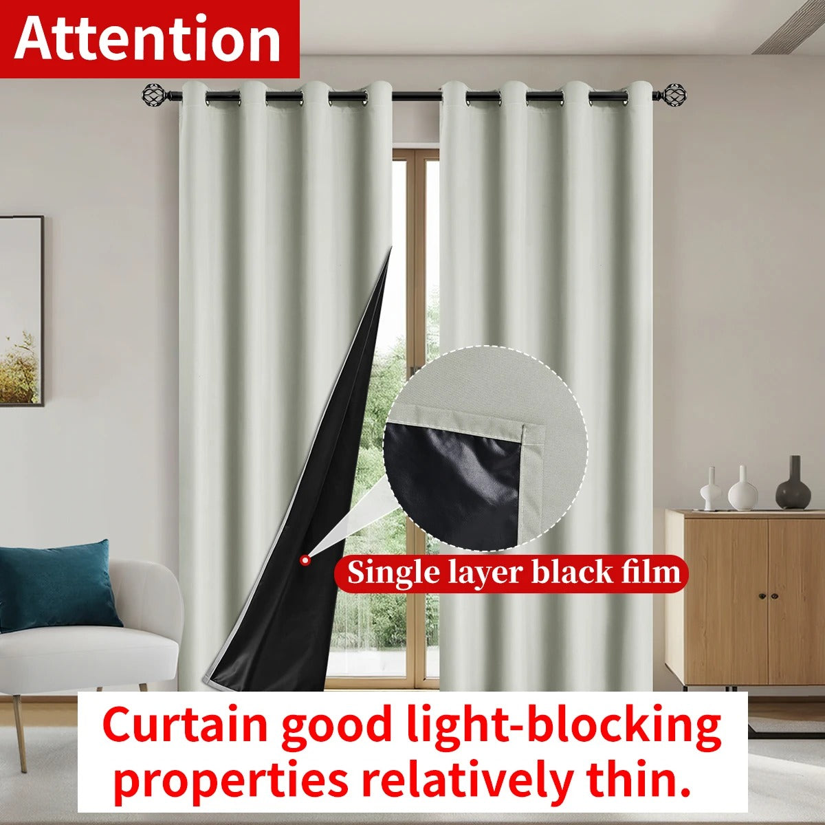 Blackout Curtains 1pc: Total Privacy, Bedroom & Living Room