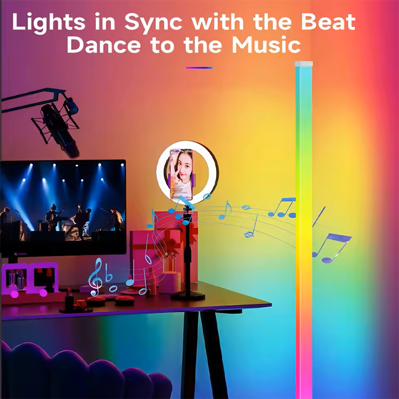 RGB Corner Floor Lamp - App Controlled & Musical Dimmable