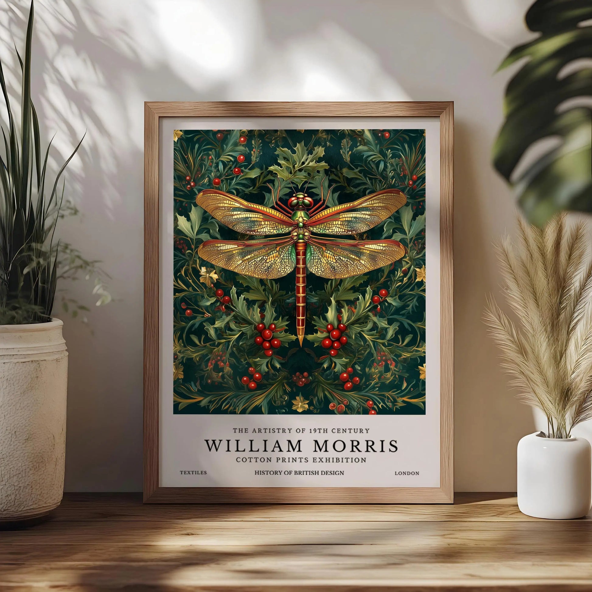 William Morris Flower Animals Wall Art Canvas Print