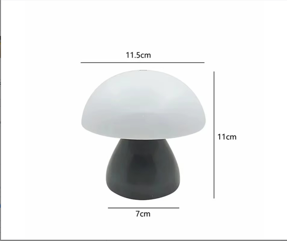 Table Lamp: LED Mushroom Lamp - Touch Dimmer, USB Night Light