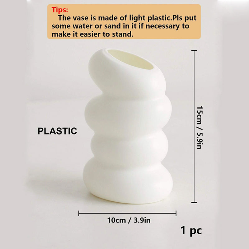 Flower Vase: Plastic Spiral Vase Nordic Style - 1/2PC Home Decor