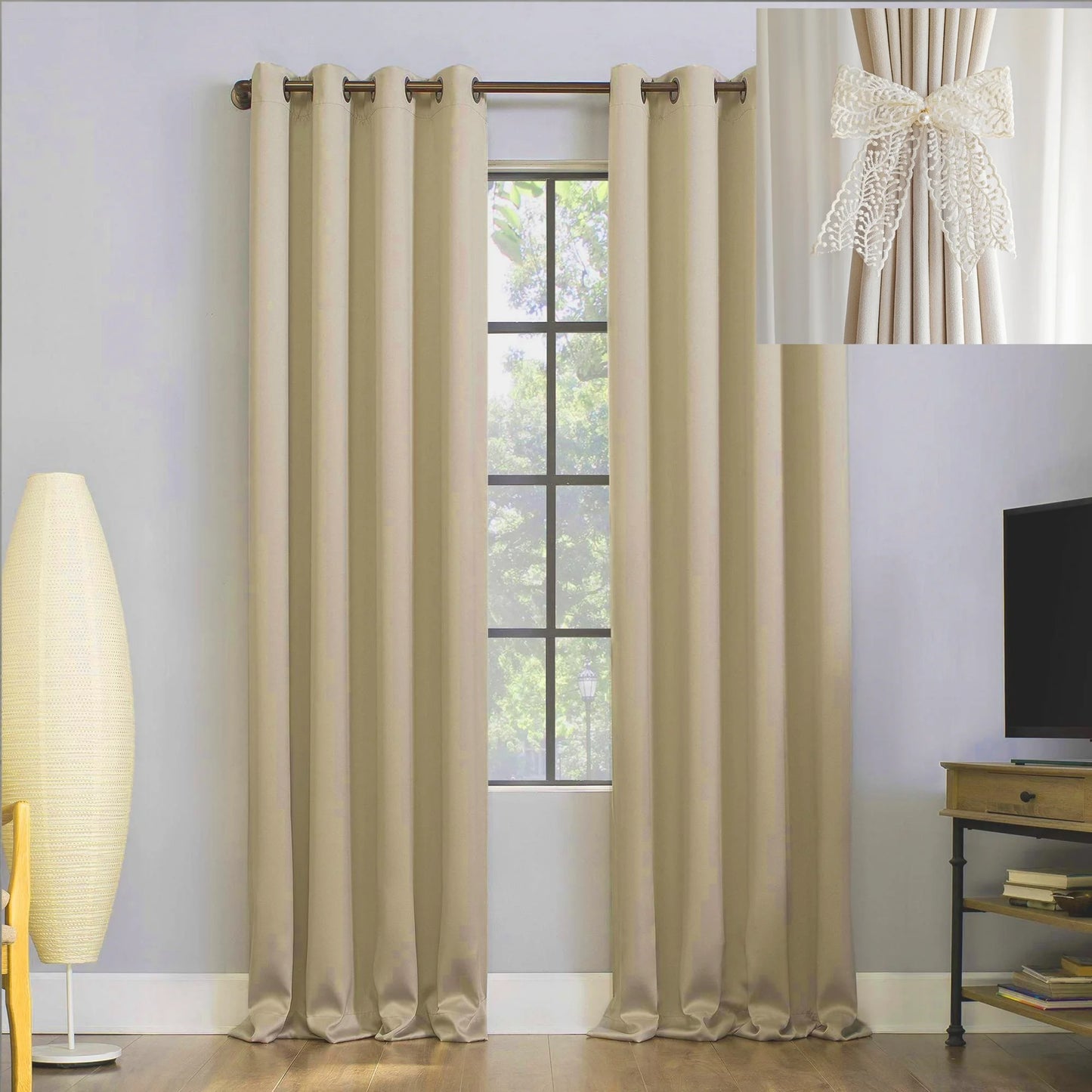 Yellow Blackout Curtains with Black TPU Interlining