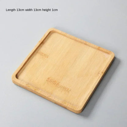 Wood Tray: Bamboo Tray Coaster Multi-Use Wood Saucer & Cup Mat