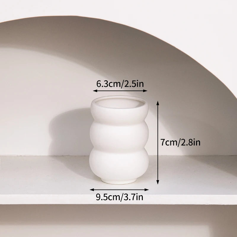 Ceramic Flower Vase Retro Table Decor for Dried Flowers