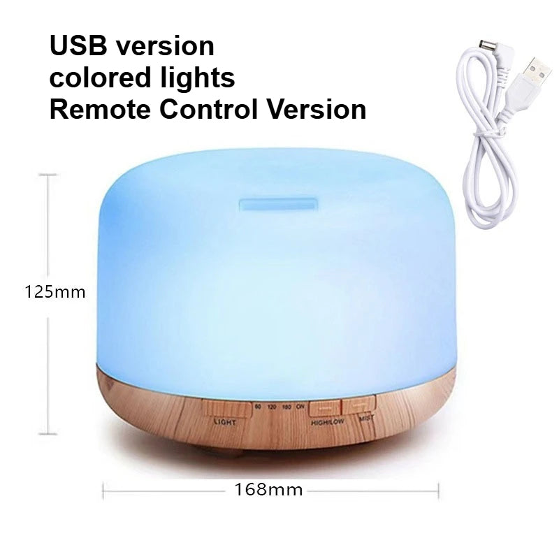 500ML Ultrasonic Ion Humidifier with Color Light & USB