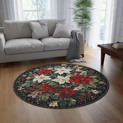 Area Rug: Festive Snowflake Rug - Cozy Christmas Tree Decor
