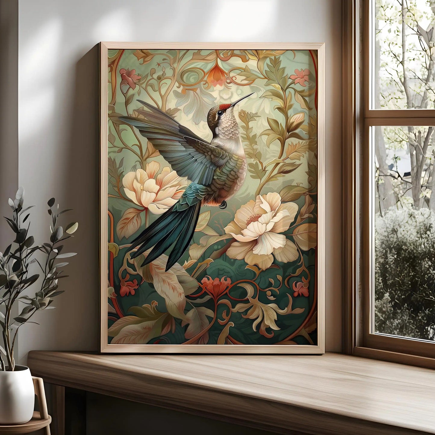 William Morris Flower Animals Wall Art Canvas Print