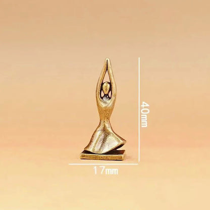 Brass Yoga Girl Statue Home Decor Figure Ornament Nordic Luxury Living Room Abstract Character Ornament