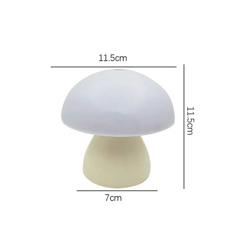 Table Lamp: LED Mushroom Lamp - Touch Dimmer, USB Night Light