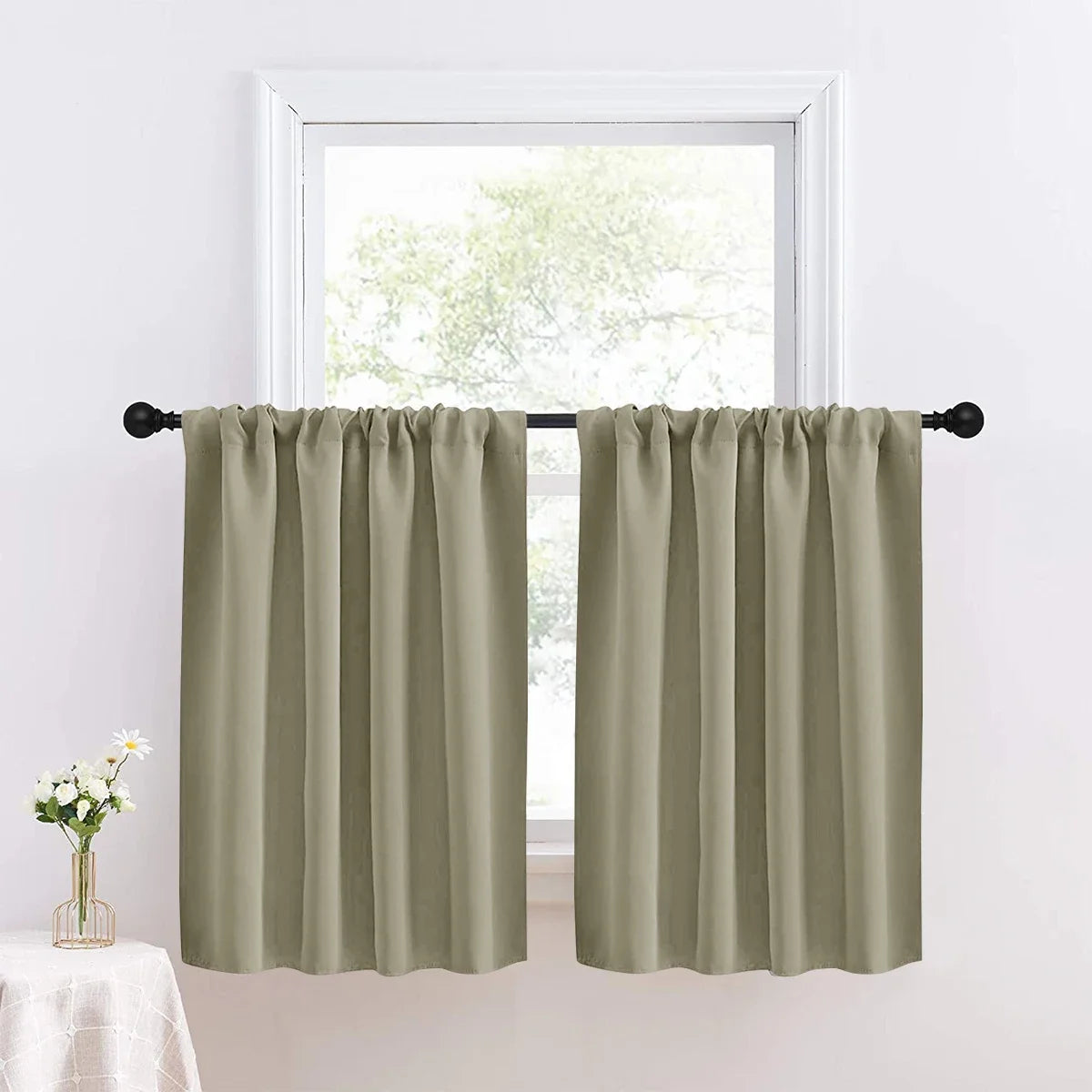 High Blackout Short Curtain, UV Protection for Kitchen