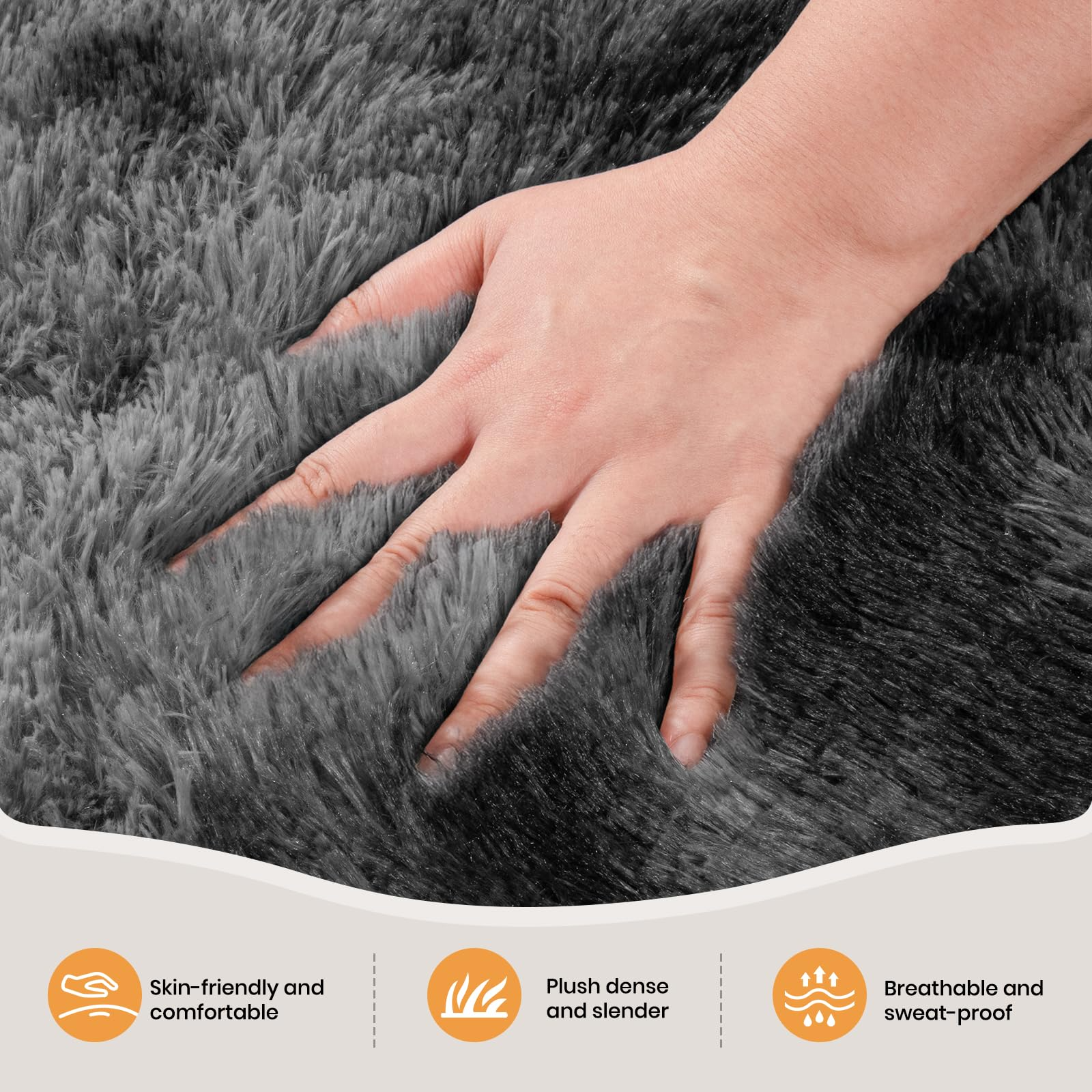 VIKAMA Fluffy Living Room Carpet - Minimalist & Slip-Resistant