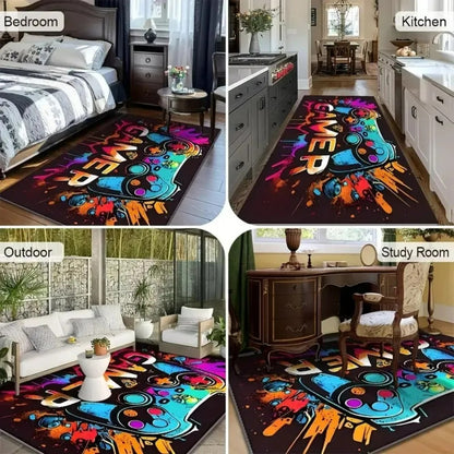 Black Bohemian Turkish Carpet - Stain-Resistant Rug