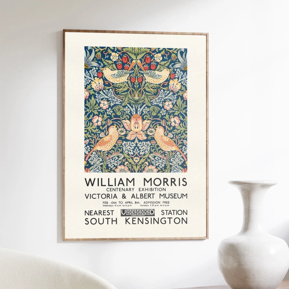 William Morris Flower Animals Wall Art Canvas Print