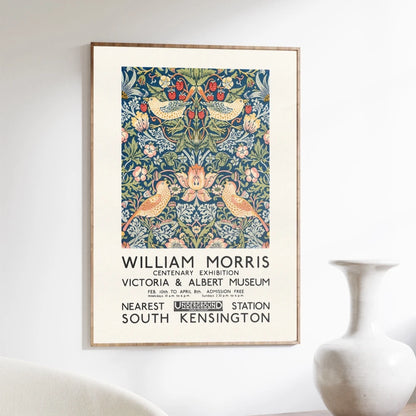 William Morris Flower Animals Wall Art Canvas Print