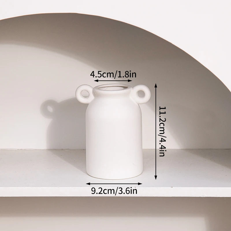 Ceramic Flower Vase Retro Table Decor for Dried Flowers