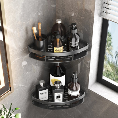Bathroom Storage Rack: No-Drill Wall Mount Corner Shelf