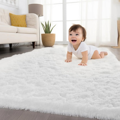 VIKAMA Fluffy Living Room Carpet - Minimalist & Slip-Resistant