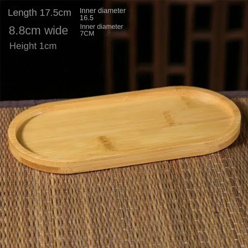 Wood Tray: Bamboo Tray Coaster Multi-Use Wood Saucer & Cup Mat