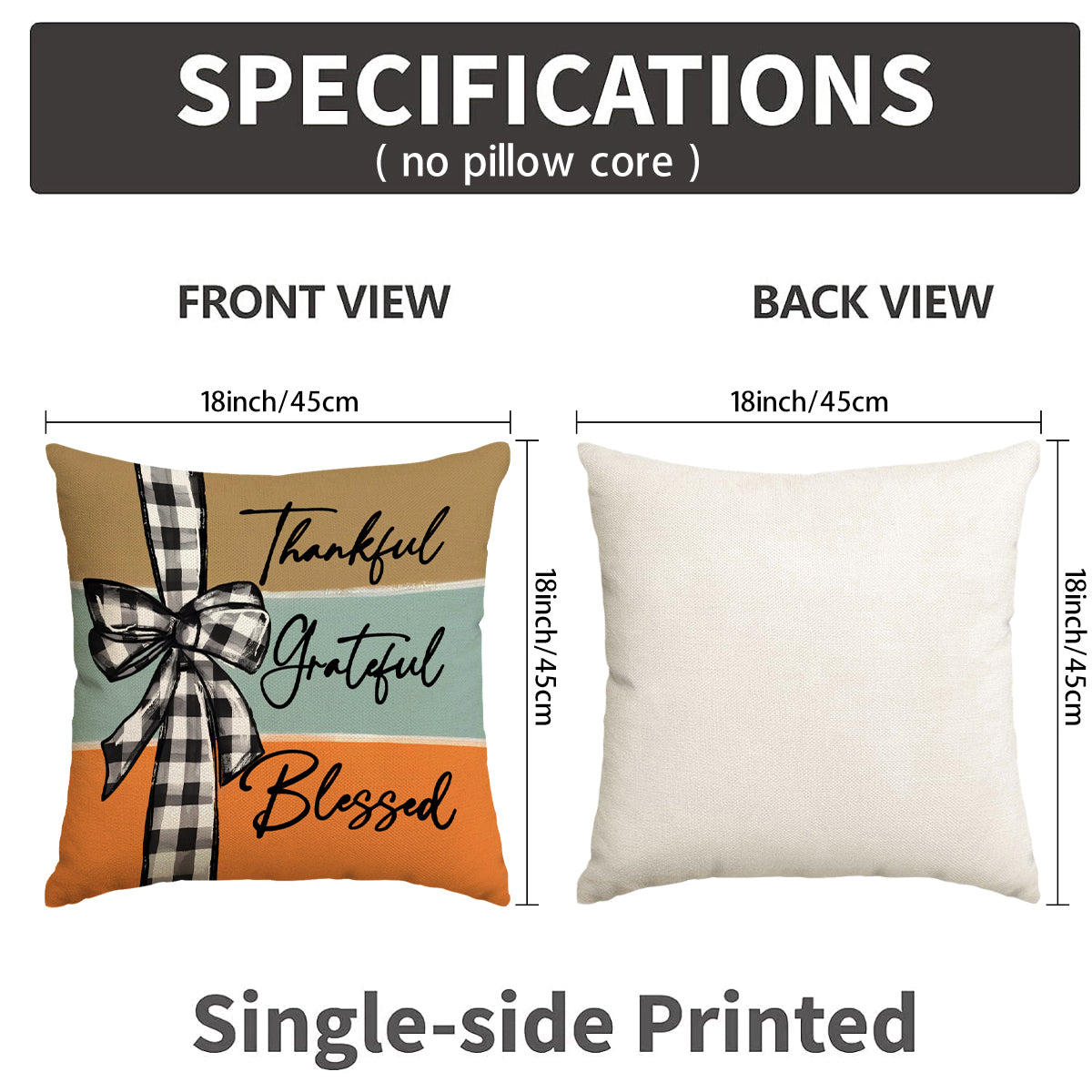 Pillow Covers - Autumn Thanksgiving Set of 1/4, No Core