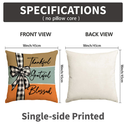 Pillow Covers - Autumn Thanksgiving Set of 1/4, No Core