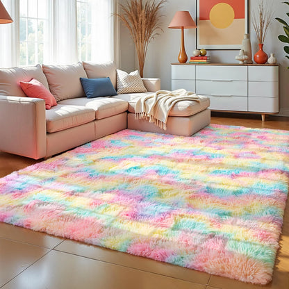 VIKAMA Fluffy Living Room Carpet - Minimalist & Slip-Resistant