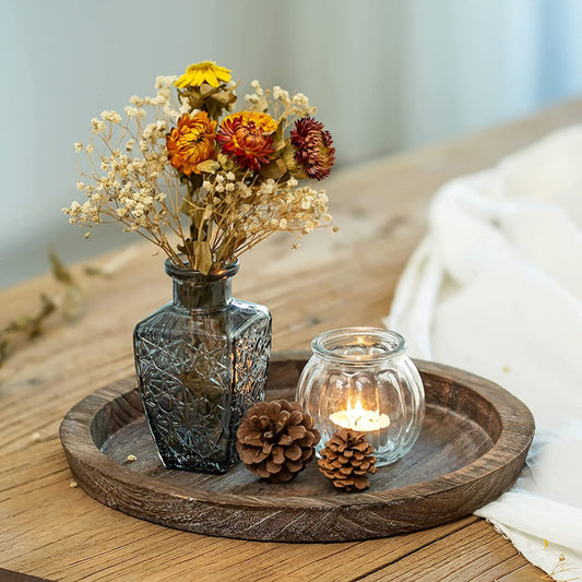 Wooden Tray Multi-Purpose: Fruit, Candle Holder, Farmhouse