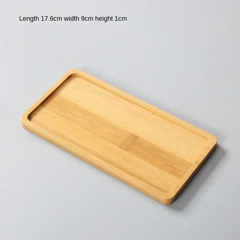 Wood Tray: Bamboo Tray Coaster Multi-Use Wood Saucer & Cup Mat