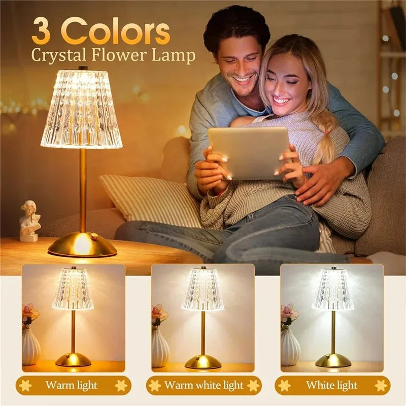 Cordless Touch Lamp: Dimmable, 3 Colors, Battery Operated