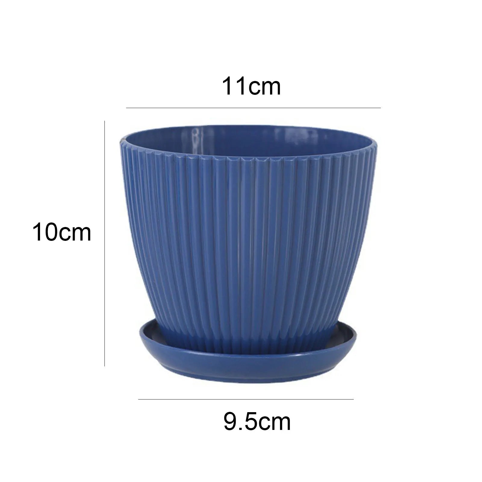 Green Dill Plastic Flower Pot - Double Layer with Tray