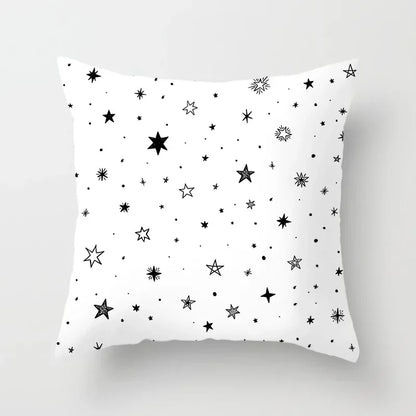 Pillow Cover - Modern Nordic Geometric Black White Design