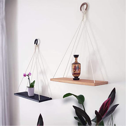 Floating Shelves for Wall - Boho Macrame Shelf Decor