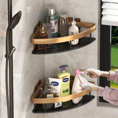 Bathroom Storage Rack: No-Drill Wall Mount Corner Shelf