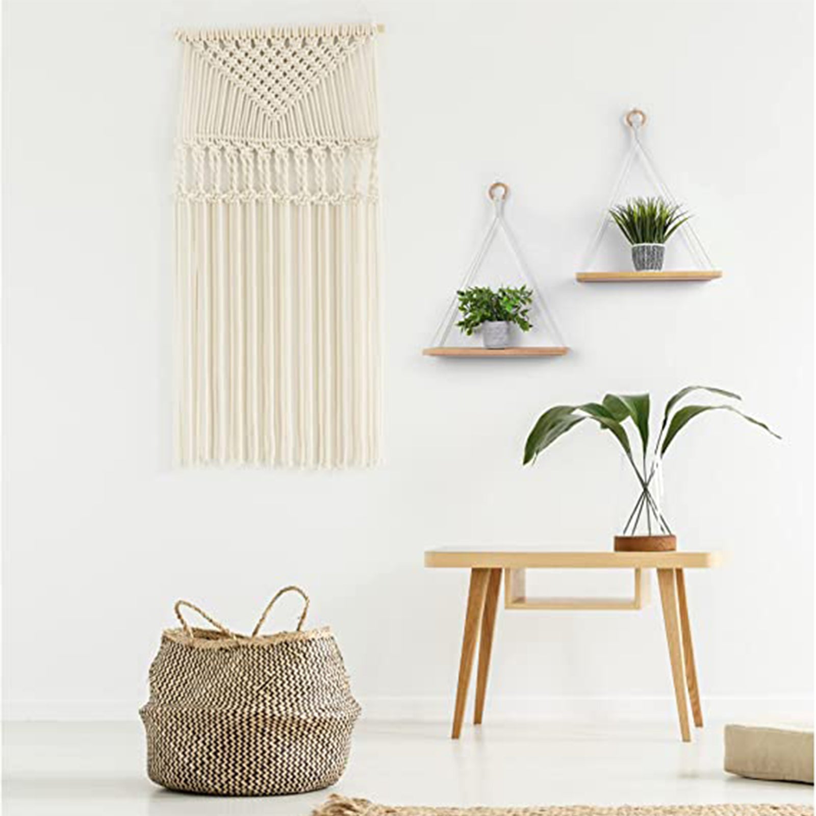Floating Shelves for Wall - Boho Macrame Shelf Decor