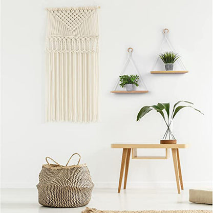 Floating Shelves for Wall - Boho Macrame Shelf Decor