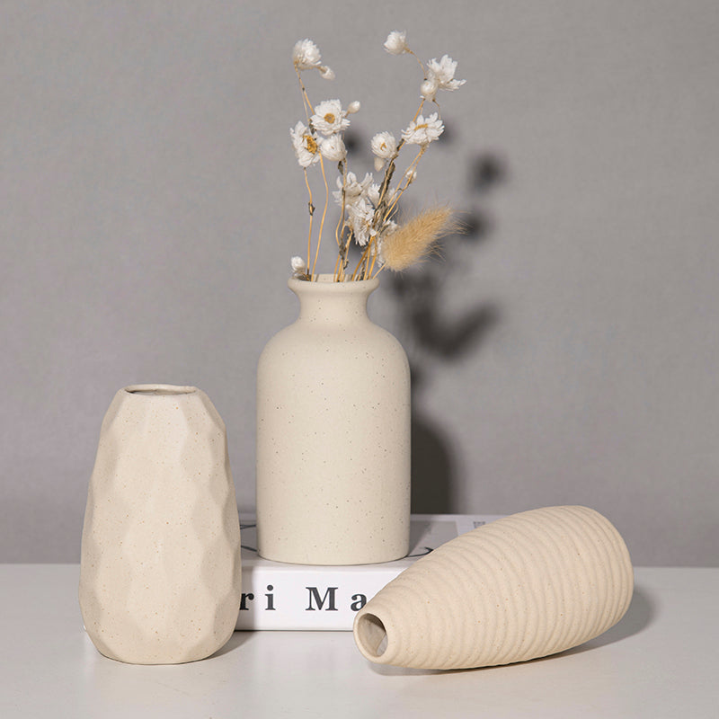 Ceramic Flower Vase Retro Table Decor for Dried Flowers