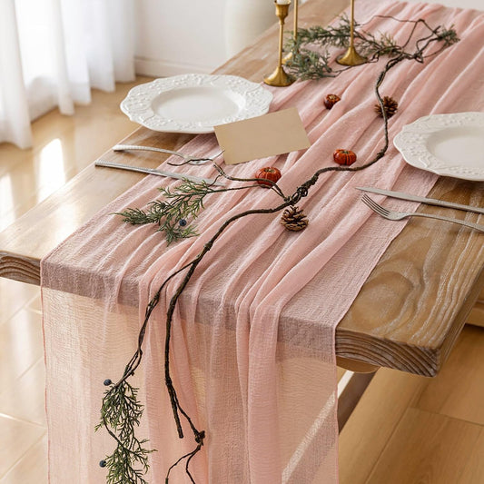 Table Runner: Cheesecloth Table Runner for Vintage Wedding Decor