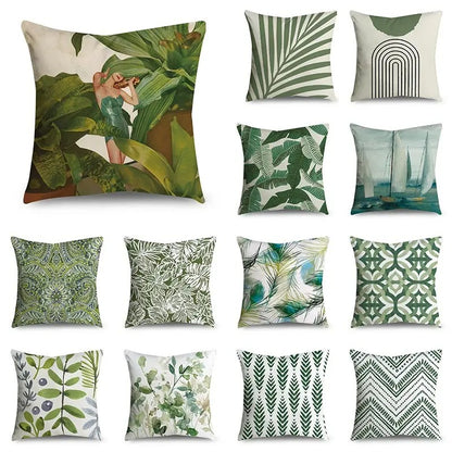 Pillowcase: Green Pattern Home Decor Cushion Cover